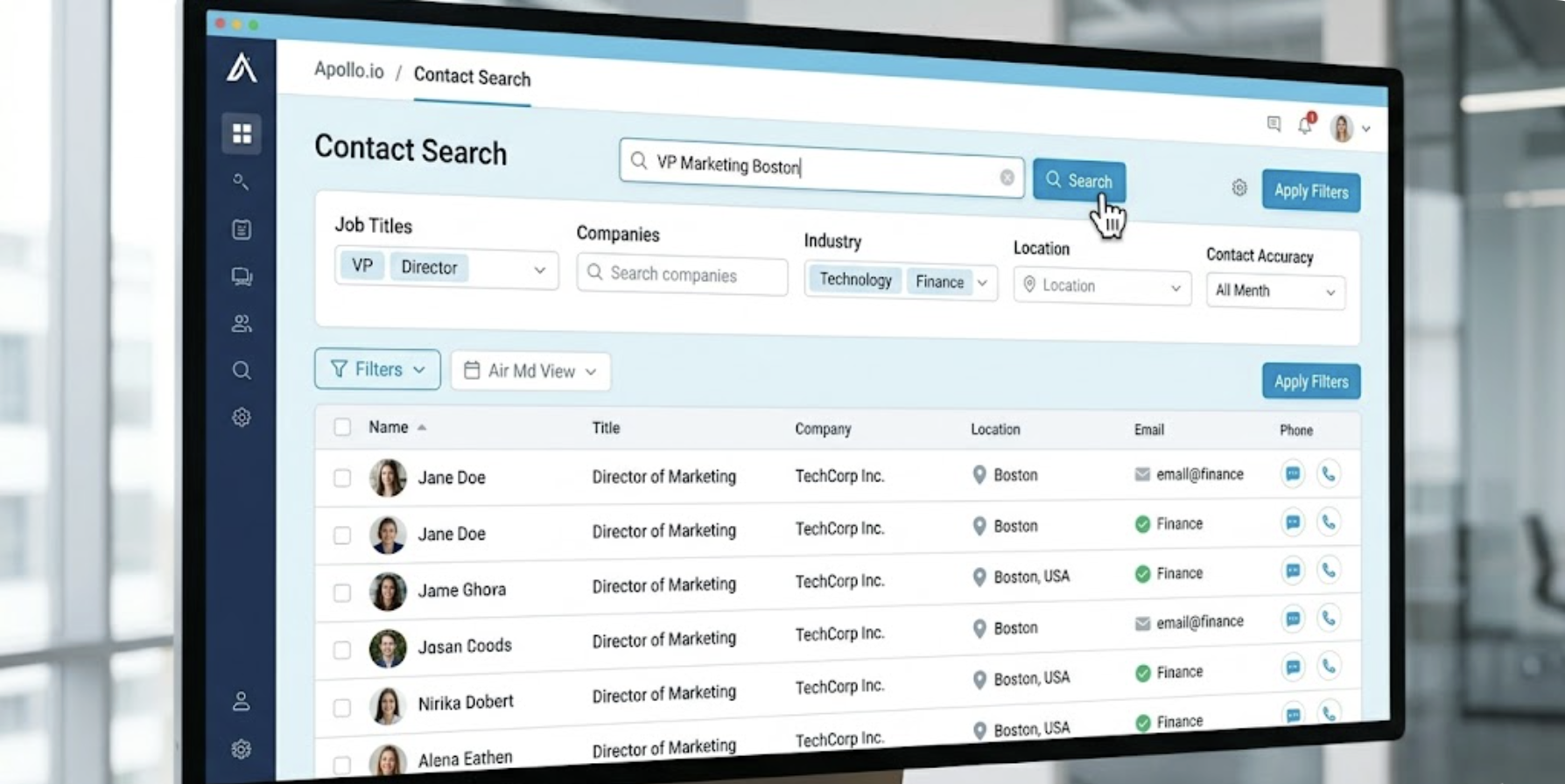 Apollo.io Contact Search
