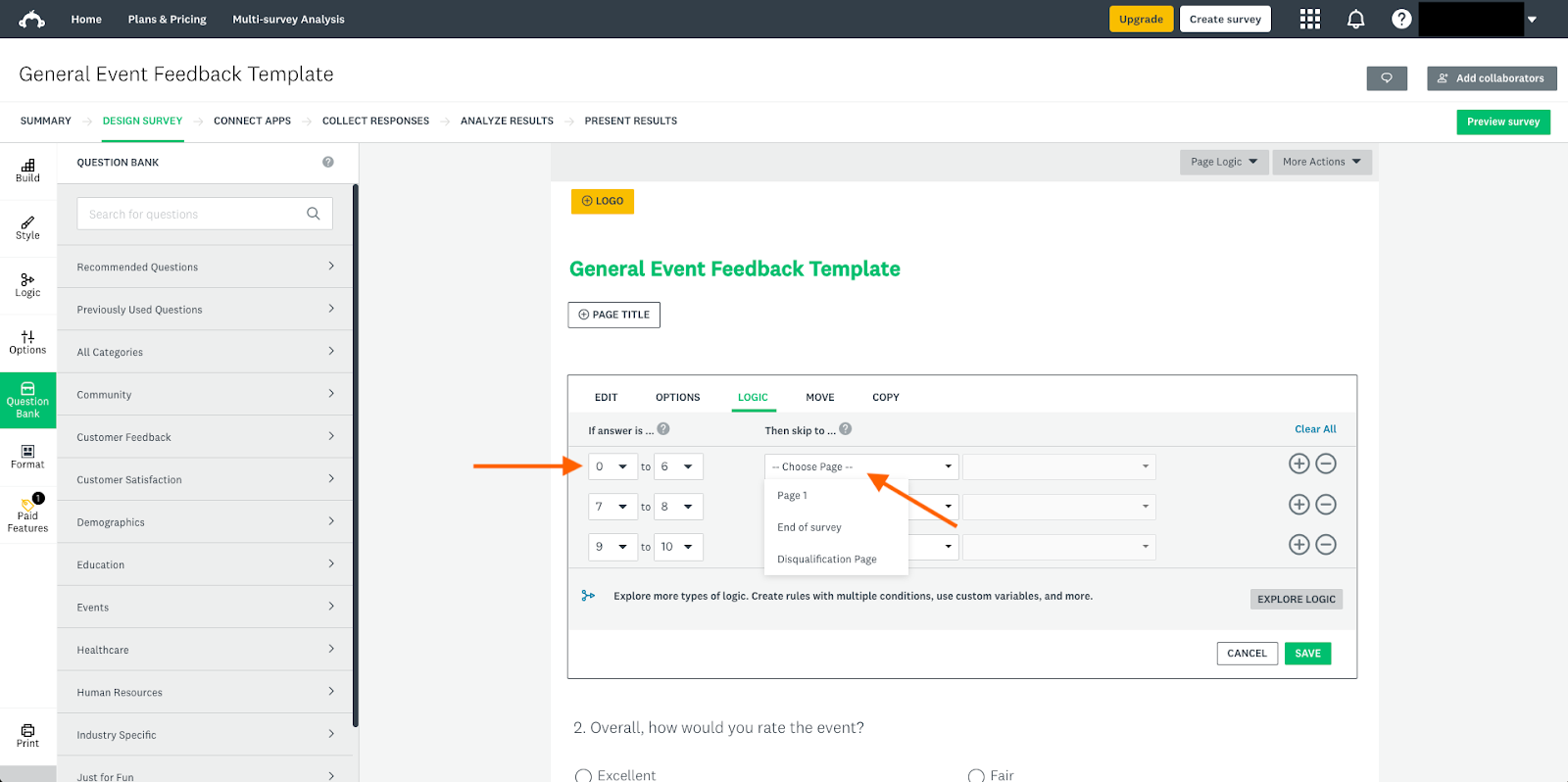 SurveyMonkey Question Builder